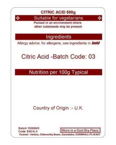 CITRIC ACID 500G