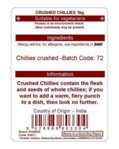 CHILLIES CRUSHED KG