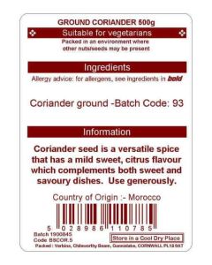 CORIANDER GROUND 500G