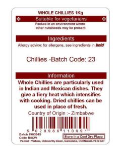 CHILLIES WHOLE KG