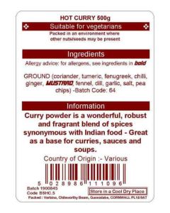 CURRY HOT POWDER 500G