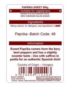 PAPRIKA SWEET (HUNGARY) 500G