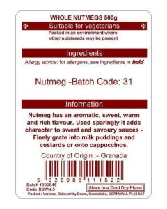 NUTMEGS WHOLE 500G