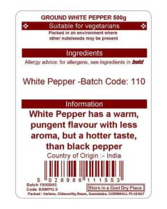 PEPPER WHITE GROUND 500G