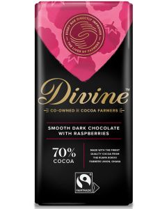 DIVINE 70% DARK CHOCOLATE WITH RASPBERRIES 15X90G