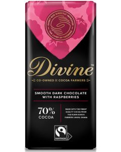 DIVINE 70% DARK CHOCOLATE WITH RASPBERRIES 5X90G