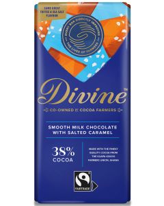 DIVINE 38% MILK CHOCOLATE WITH SALTED CARAMEL 15X90G