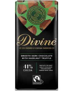 DIVINE DARK CHOCOLATE WITH HAZELNUT TRUFFLE 15X90G