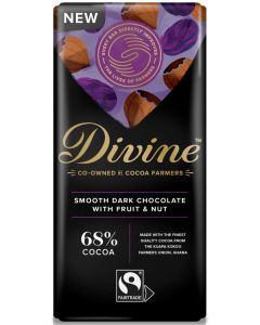 DIVINE 68% DARK CHOCOLATE WITH FRUIT AND NUT 15X90G