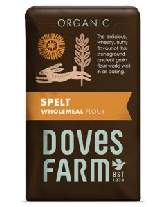 DOVES ORGANIC WHOLEMEAL SPELT FLOUR 1KG X 5 X 1