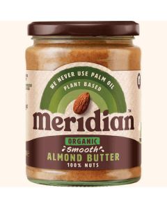 MERIDIAN ORGANIC SMOOTH ALMOND NUT BUTTER 470G X 1