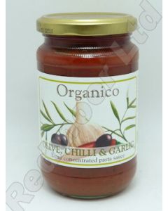 ORGANICO OLIVE CHILLI GARLIC PASTA SAUCE 360G