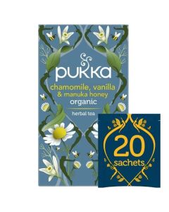 PUKKA CHAMOMILE  VANILLA & MANUKA HONEY TEA BAGS 4 X 20