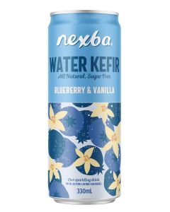 NEXBA WATER KEFIR BLUEBERRY & VANULLA CAN 12X330ML