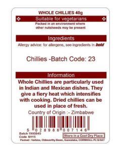 CHILLIES WHOLE 40G