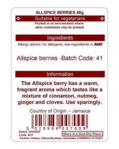 ALLSPICE BERRIES  45G