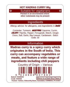 MADRAS HOT CURRY 80G