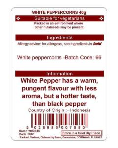 WHITE PEPPERCORNS 40G