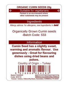 CUMIN SEED 25G (ORGANIC)