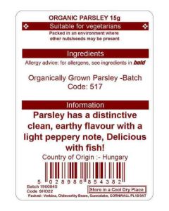 PARSLEY 15G (ORGANIC)