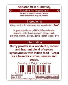 CURRY POWDER 30G (ORGANIC)