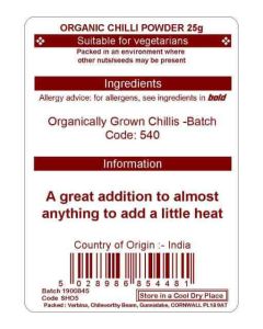 CHILLI POWDER 25G (ORGANIC)