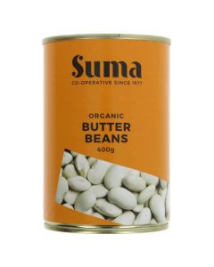 SUMA ORGANIC BUTTER BEANS 12 X 400G