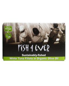 FISH 4 EVER WHITE TUNA FISH IN ORGANIC OLIVE OIL 120G X 1