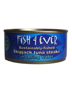 FISH 4 EVER SKIPJACK TUNA STEAKS IN SPRING WATER 160G X 1