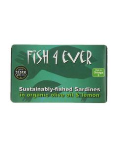 FISH4EVER SARDINES ORG O/OIL/LEMON 1 X 120G