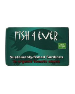 FISH4EVER WHOLE MSC SARDINES IN ORGANIC TOMATO SAUCE 1 X 120G