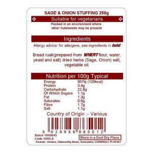 SAGE & ONION STUFFING  250G
