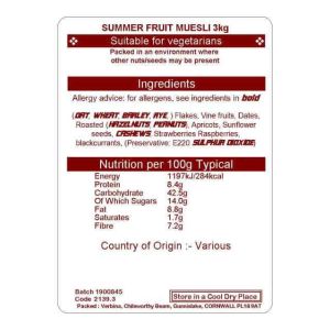 SUMMERFRUITS MUESLI 3KG