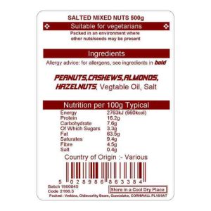 MIXED NUTS SALTED 500G