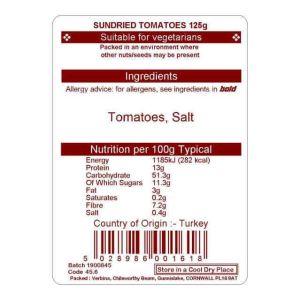 SUNDRIED TOMATOES 125G    TURKEY
