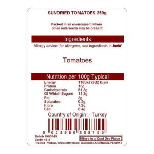 SUNDRIED TOMATOES 250G    TURKEY