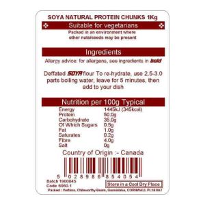 SOYA PROTEIN NATURAL CHUNKS 1KG