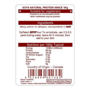 SOYA PROTEIN NATURAL MINCE 1KG