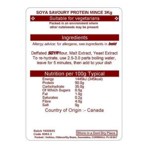 SOYA PROTEIN SAVOURY MINCE   3KG