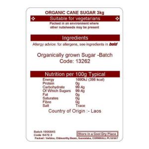 CANE SUGAR ORG 3KG