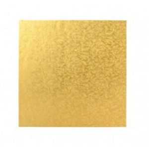 CAKE BOARD DOUBLE THICK SQUARE GOLD 225MM QTY:50
