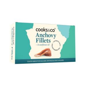 COOKS&CO ANCHOY FILLETS IN SUNFLOWER OIL 10X10X50G