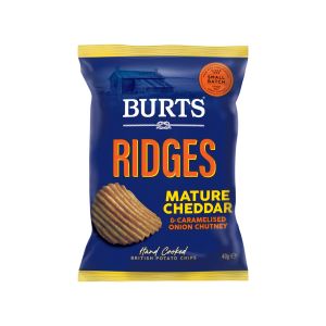 BURTS RIDGES CHEDDAR & ONION CHUTNEY 20 X 40G
