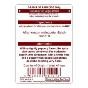 GRAINS OF PARADISE 500G
