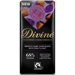 DIVINE 68% DARK CHOCOLATE WITH FRUIT AND NUT 15X90G