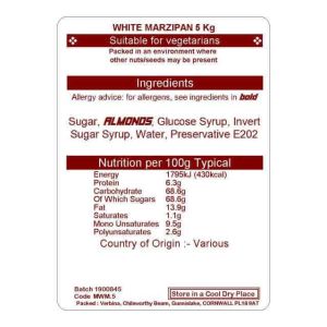 MARZIPAN WHITE 1X5KG