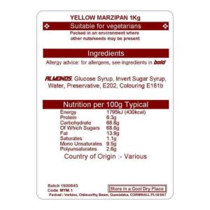 MARZIPAN YELLOW 1X1KG