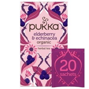 PUKKA ELDERBERRY & ECHINACEA TEA BAGS 4 X 20