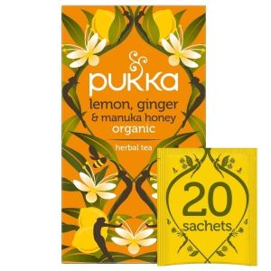 PUKKA LEMON GINGER & MANUKA HONEY TEA BAGS 4 X 20