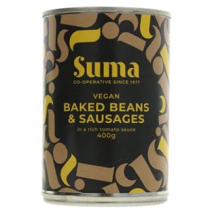 SUMA BAKED BEANS & MEAT-FREE SAUSAGES 1 X 400G